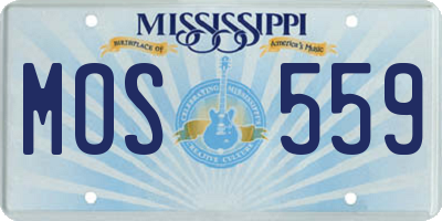 MS license plate MOS559