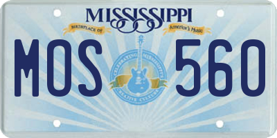 MS license plate MOS560