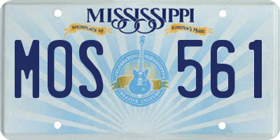 MS license plate MOS561