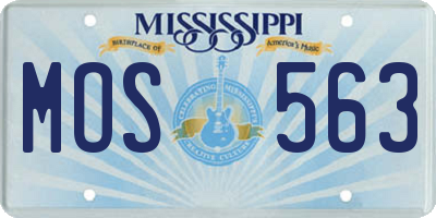 MS license plate MOS563