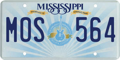 MS license plate MOS564