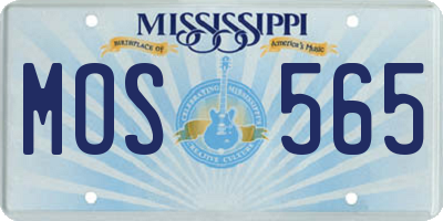 MS license plate MOS565