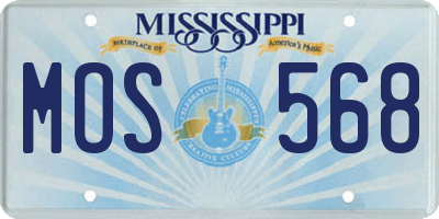 MS license plate MOS568