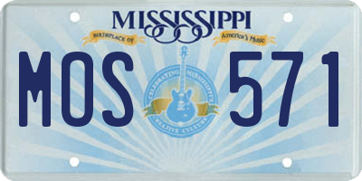 MS license plate MOS571