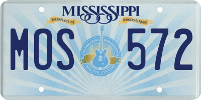 MS license plate MOS572