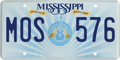 MS license plate MOS576