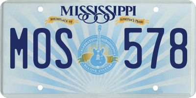 MS license plate MOS578