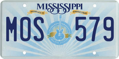 MS license plate MOS579