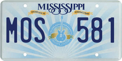 MS license plate MOS581
