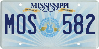 MS license plate MOS582