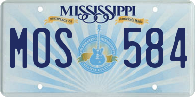 MS license plate MOS584