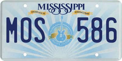 MS license plate MOS586