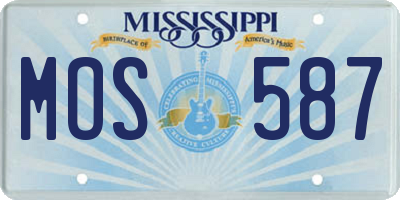MS license plate MOS587