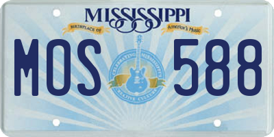 MS license plate MOS588