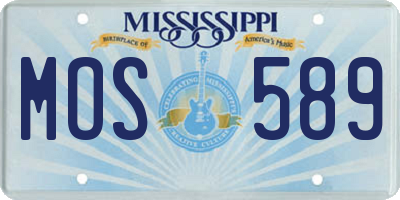 MS license plate MOS589