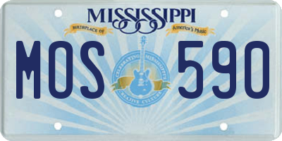 MS license plate MOS590