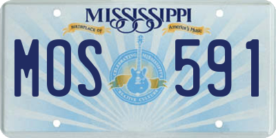 MS license plate MOS591