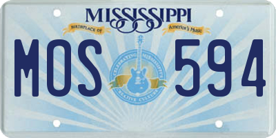 MS license plate MOS594