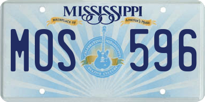 MS license plate MOS596