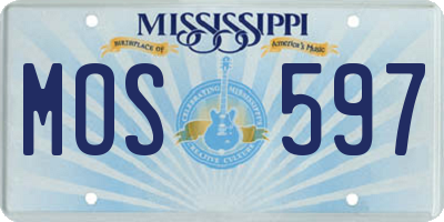 MS license plate MOS597