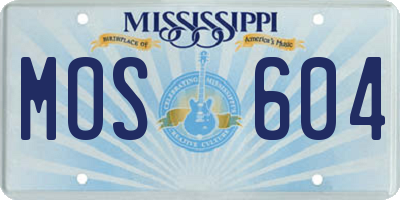 MS license plate MOS604