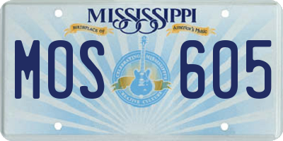 MS license plate MOS605