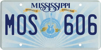 MS license plate MOS606