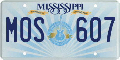 MS license plate MOS607
