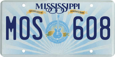 MS license plate MOS608