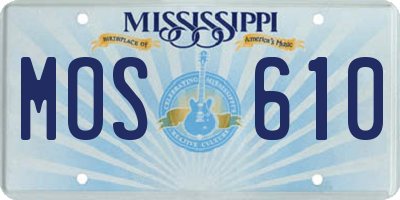 MS license plate MOS610