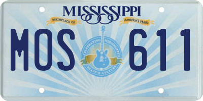 MS license plate MOS611