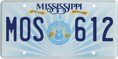 MS license plate MOS612