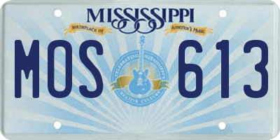MS license plate MOS613