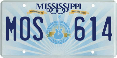 MS license plate MOS614