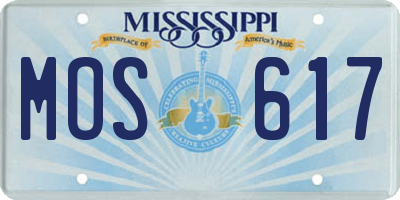 MS license plate MOS617