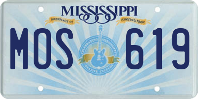MS license plate MOS619