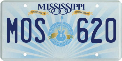 MS license plate MOS620