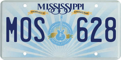 MS license plate MOS628