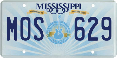 MS license plate MOS629