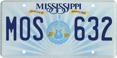 MS license plate MOS632