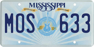MS license plate MOS633