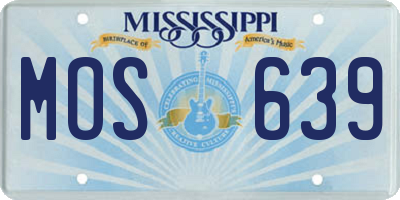 MS license plate MOS639