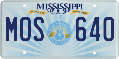 MS license plate MOS640