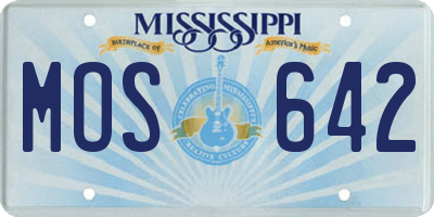 MS license plate MOS642