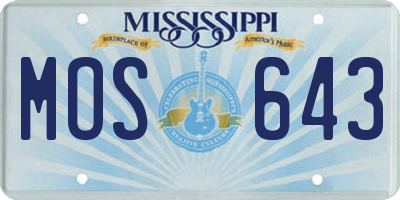 MS license plate MOS643