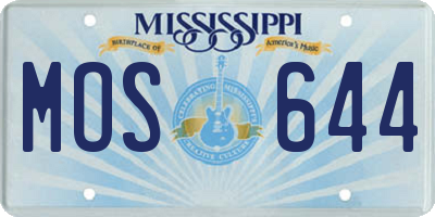 MS license plate MOS644