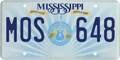 MS license plate MOS648