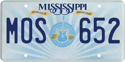 MS license plate MOS652