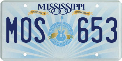 MS license plate MOS653