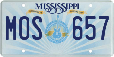 MS license plate MOS657